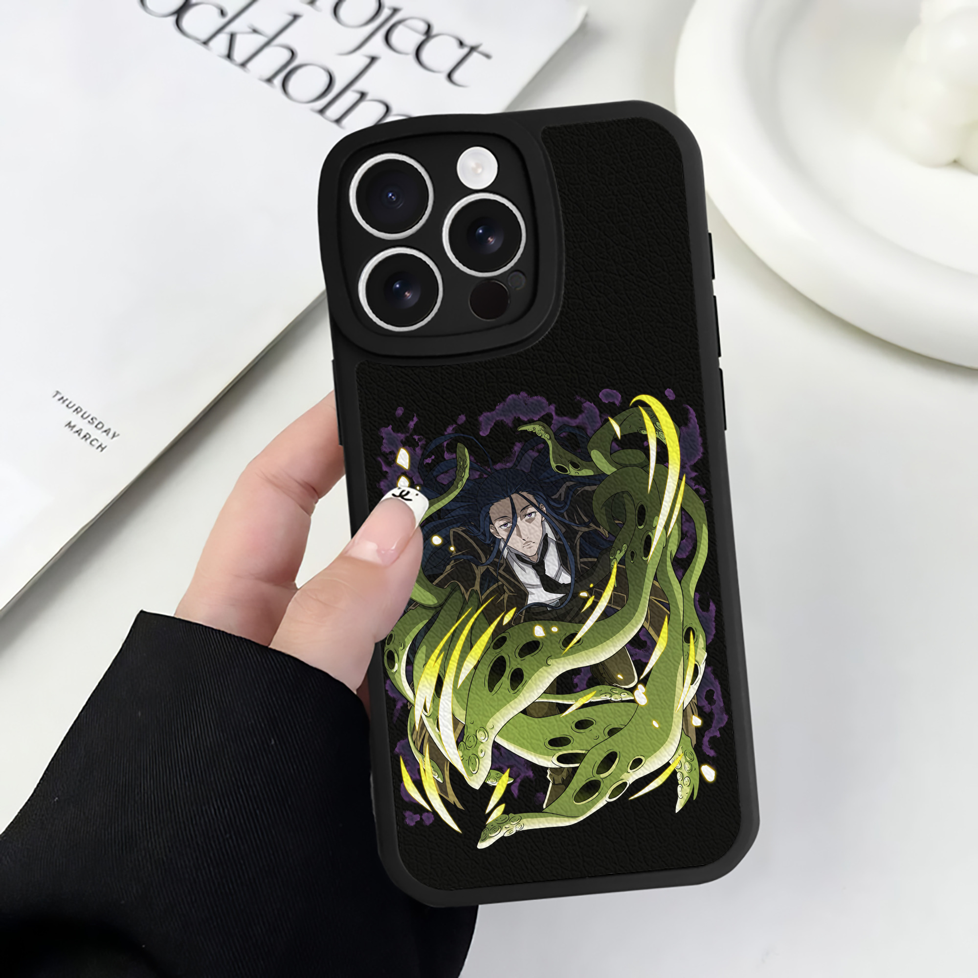 （画像用） 文豪ストレイドッグス Bungo Stray Dogs 【iPhone 16シリーズ対応】シリコンスマホケース（レザー調） 材質：シリコン